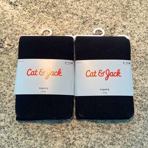 Cat & Jack Baby Girl Opaque Black Tights